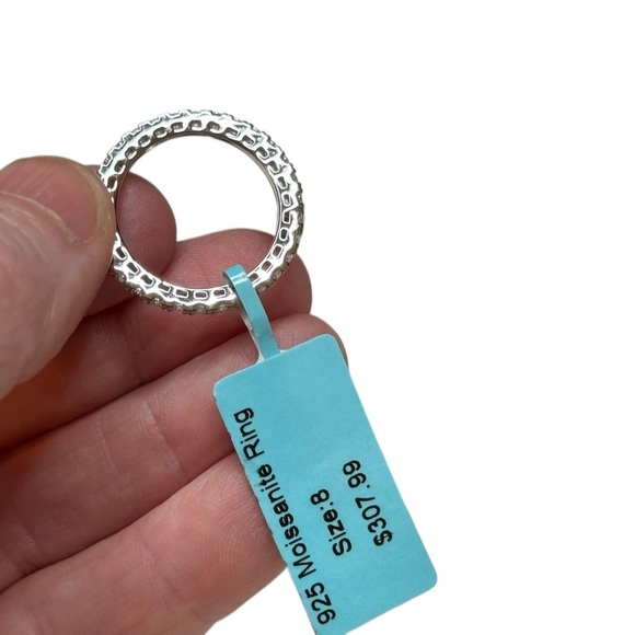 ✨ 925 Moissanite Eternity Ring – Size 8 – Sparkling Band - Picture 2 of 5